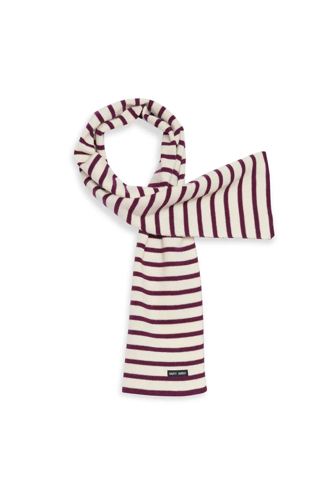 Saint James Scarves*Striped scarf Ecru/prune