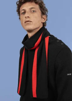 Saint James Scarves*Sur mon cou wool scarf Noir/pavillon