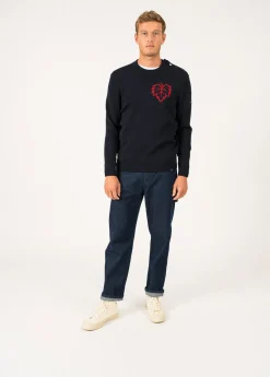 Saint James Sailor Jumpers|Sailor Jumpers*Terre-Mer sailor jumper Navy/medoc