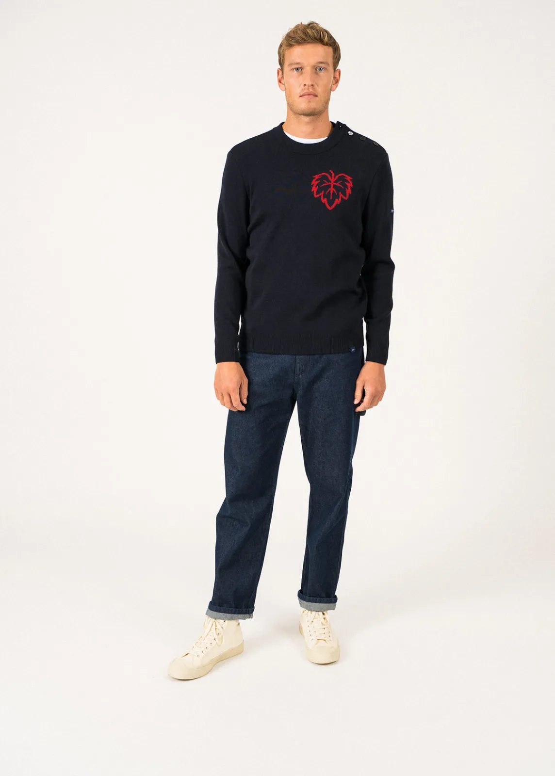 Saint James Sailor Jumpers|Sailor Jumpers*Terre-Mer sailor jumper Navy/medoc