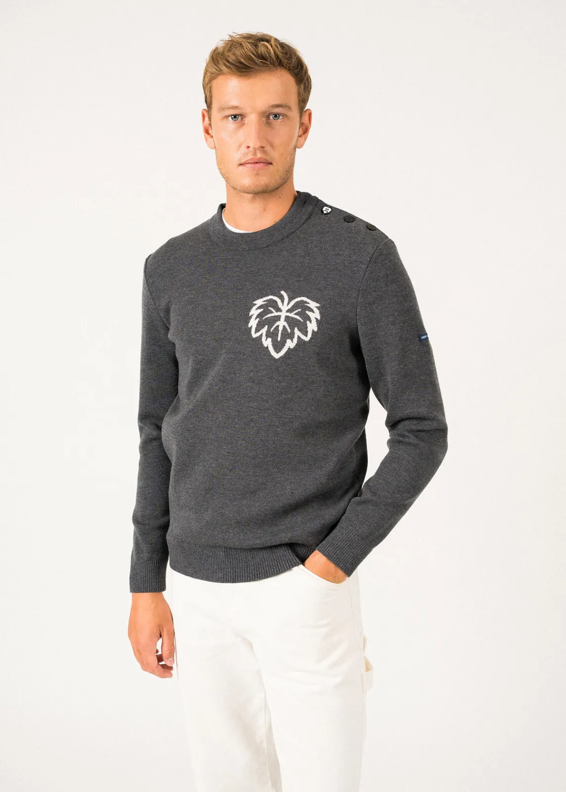 Saint James Sailor Jumpers|Sailor Jumpers*Terre-Mer sailor jumper Grisfonce/blanc