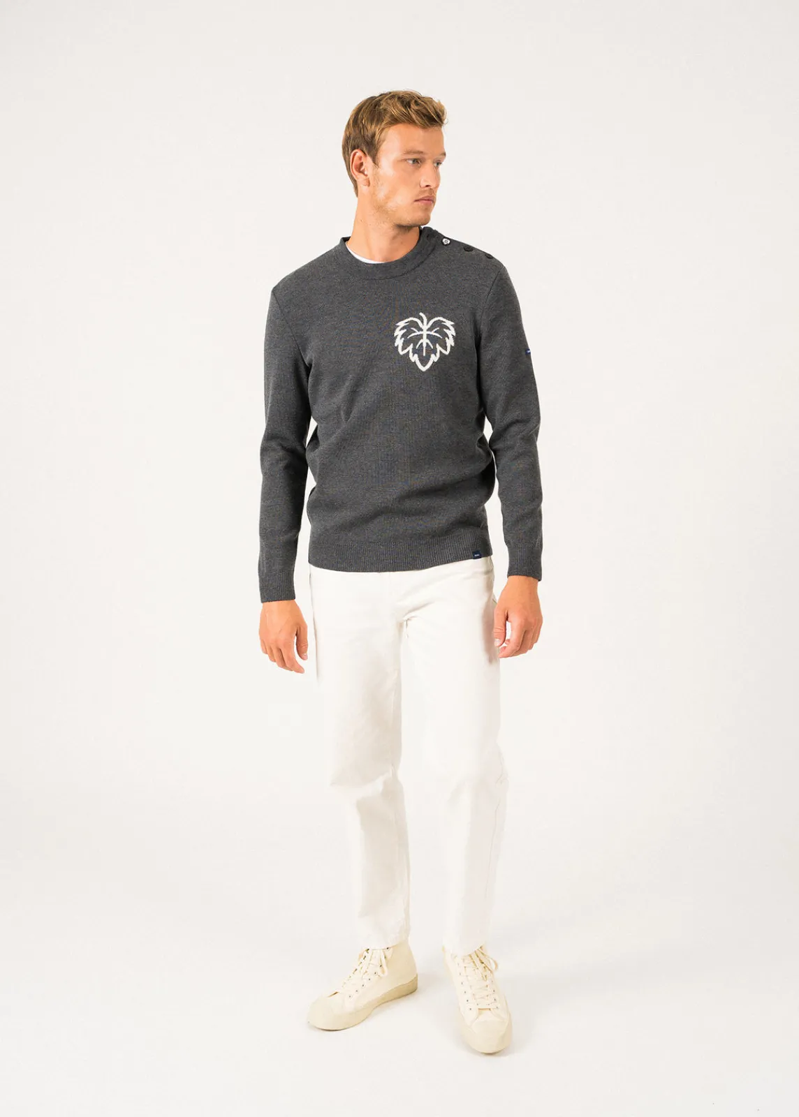 Saint James Sailor Jumpers|Sailor Jumpers*Terre-Mer sailor jumper Grisfonce/blanc