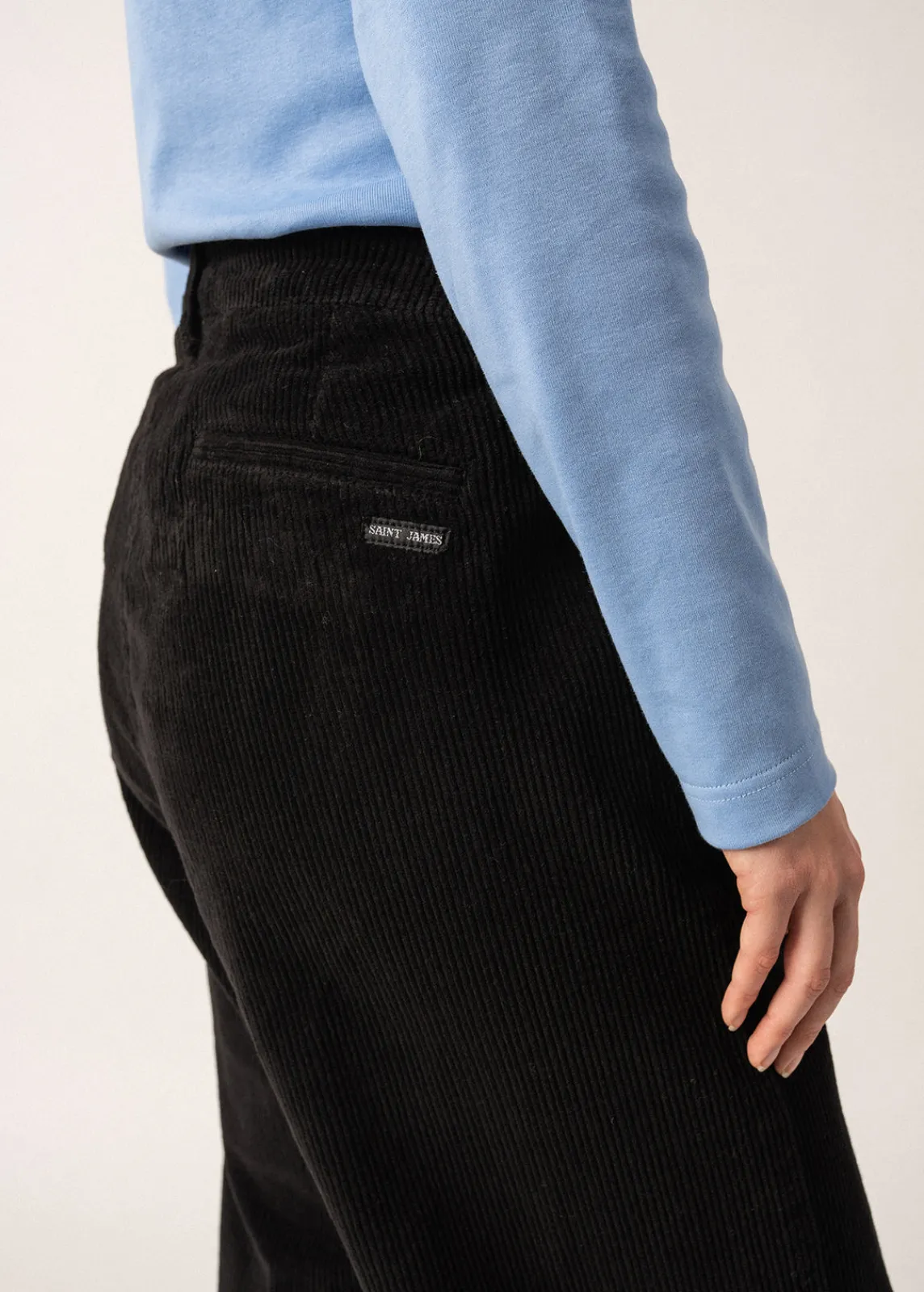 Saint James Trousers & Shorts*Tess Velvet Trousers Noir