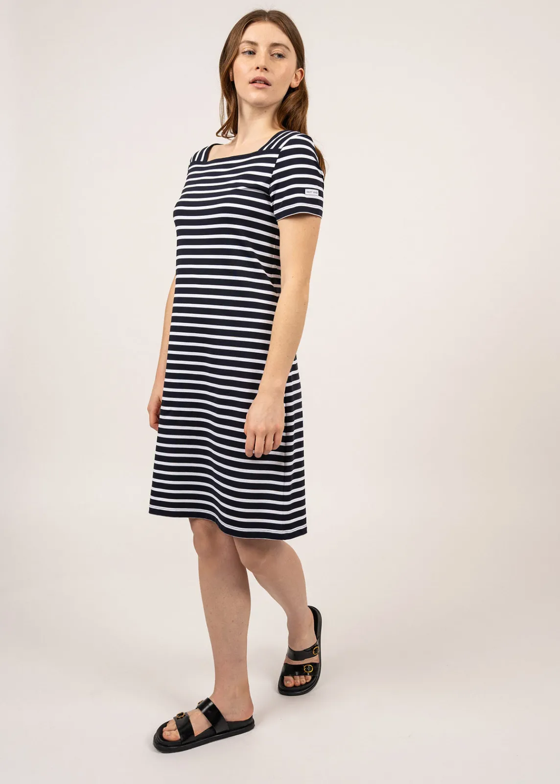 Saint James Dresses & Skirts*Tolède anti-UV striped dress Navy/neige