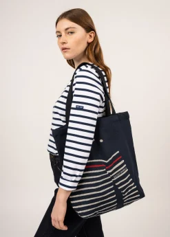 Saint James Accessories*Tote bag in recycled cotton Marine/ecru