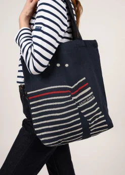 Saint James Accessories|Accessories*Tote bag in recycled cotton Marine/ecru