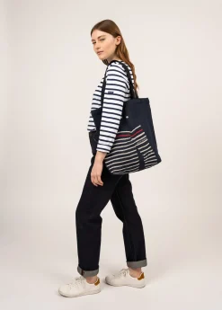 Saint James Accessories|Accessories*Tote bag in recycled cotton Marine/ecru