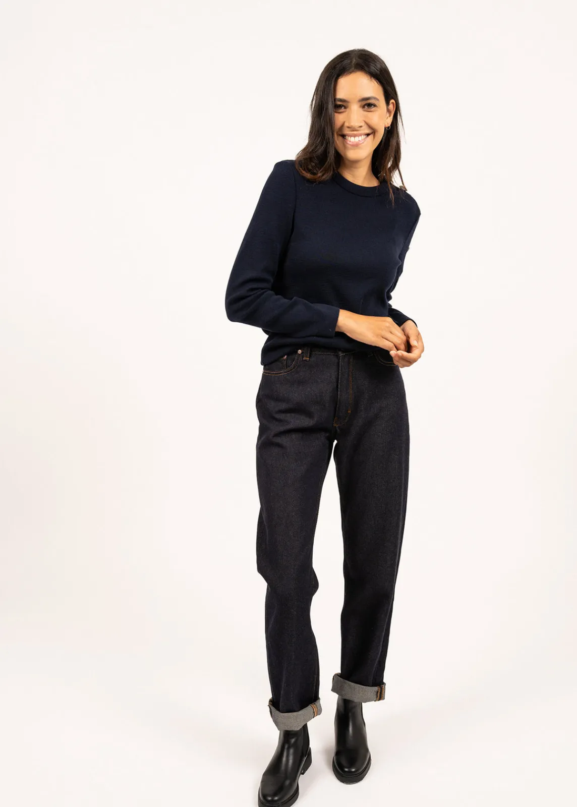 Saint James Jumpers, Cardigans, Jackets*Transmission sailor jumper in Merino wool Marine