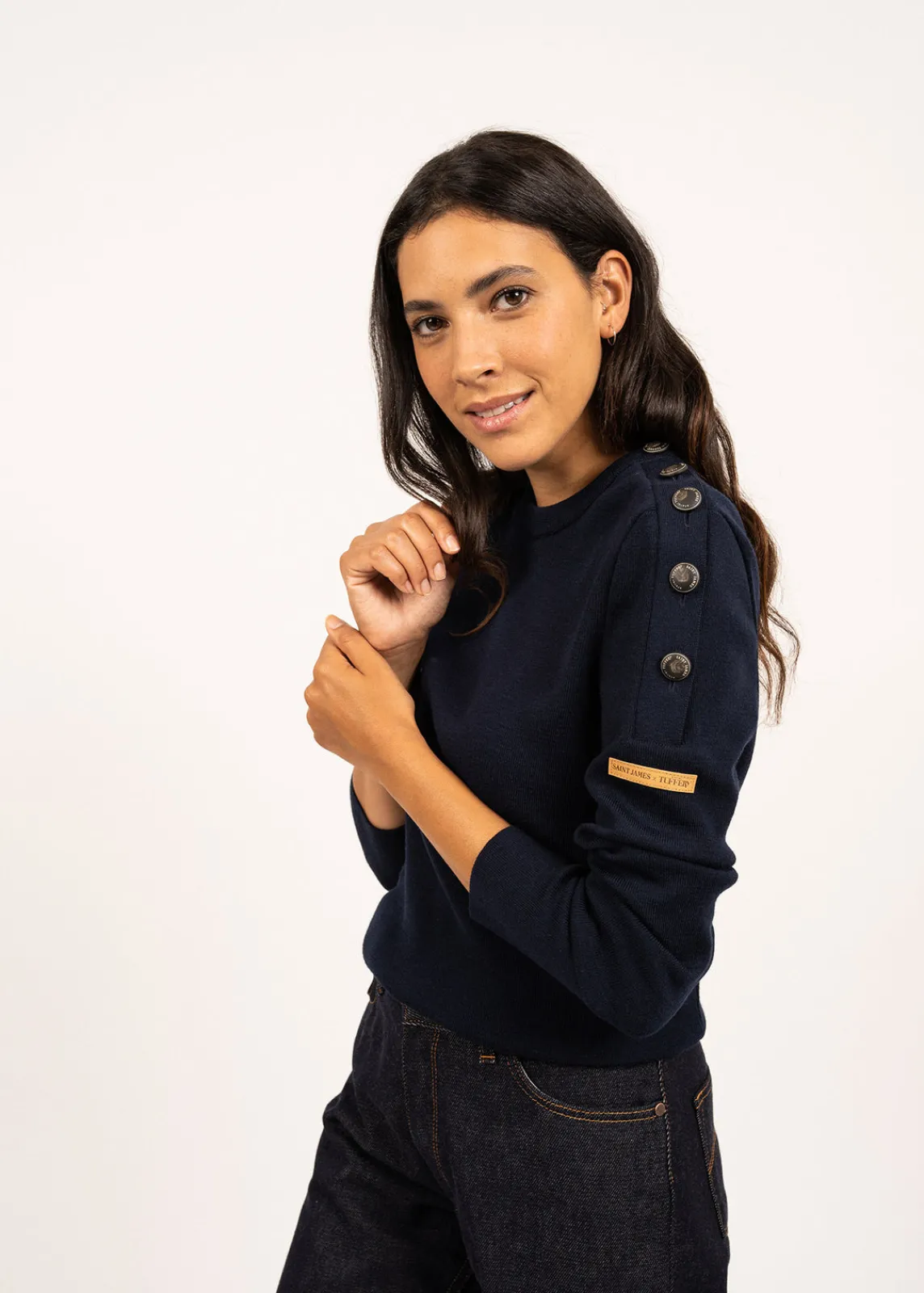 Saint James Jumpers, Cardigans, Jackets*Transmission sailor jumper in Merino wool Marine