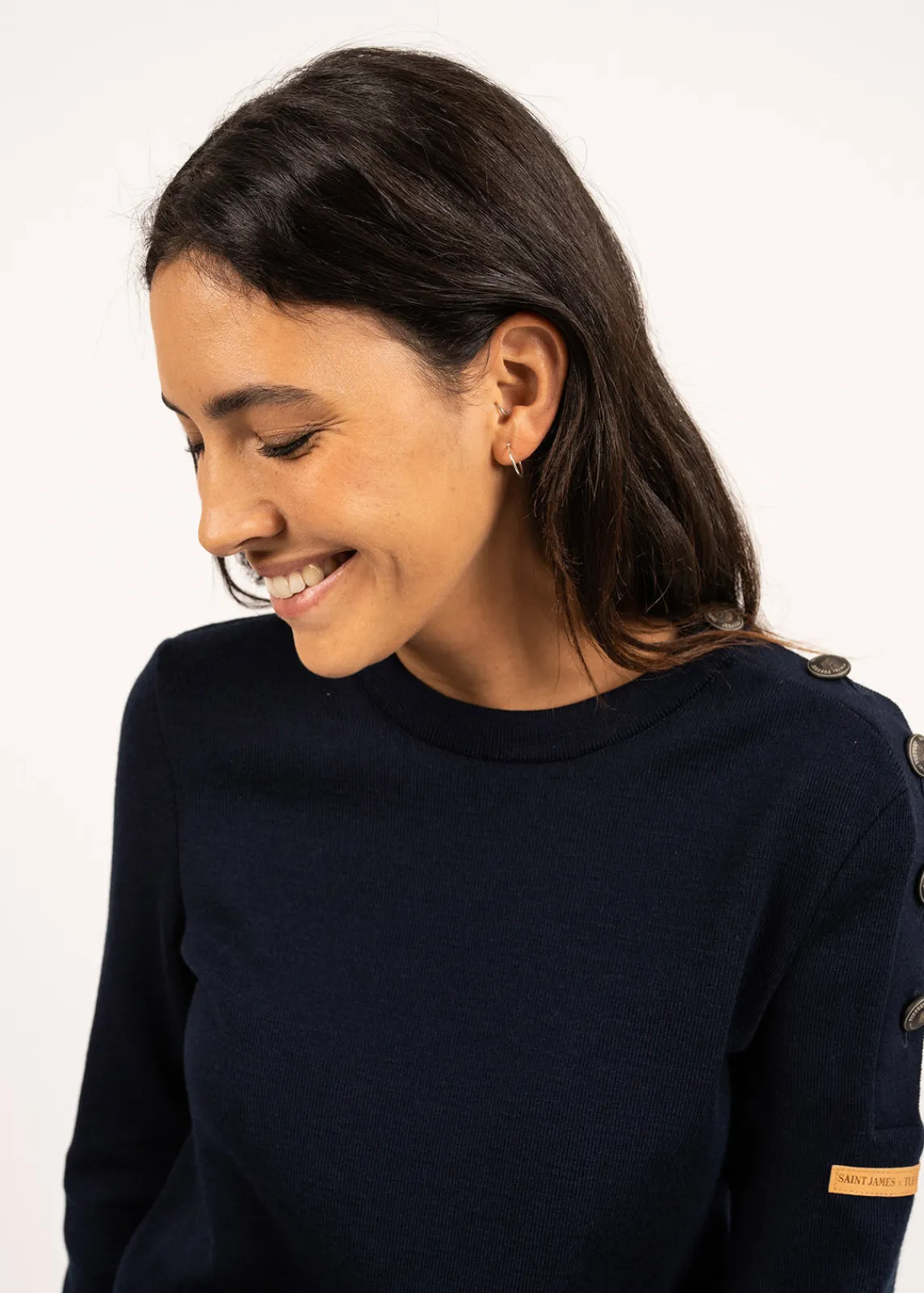 Saint James Jumpers, Cardigans, Jackets*Transmission sailor jumper in Merino wool Marine