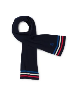 Saint James Scarves*Tricolour wool scarf Marine