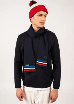 Saint James Scarves*Tricolour wool scarf Marine