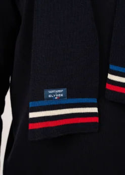 Saint James Scarves*Tricolour wool scarf Marine