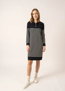 Saint James Dresses & Skirts*Vague Striped Wool Dress Navy/ecume