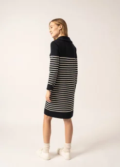 Saint James Dresses & Skirts*Vague Striped Wool Dress Navy/ecume