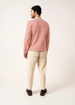 Saint James Sailor Striped Shirts|Sailor Striped Shirts*Valognes Round Neck Breton Shirt Ecru/tulipe
