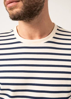 Saint James Sailor Striped Shirts|Sailor Striped Shirts*Valognes Round Neck Breton Shirt Ecru/marine