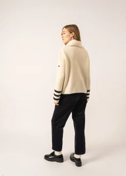 Saint James Jumpers, Cardigans, Jackets*Vanoise Sailor-inspired High Neck Jumper Ecume/navy
