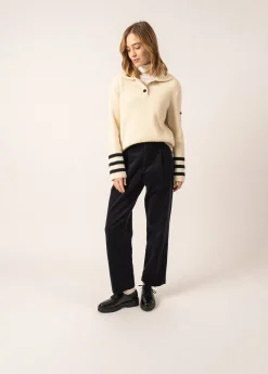 Saint James Jumpers, Cardigans, Jackets*Vanoise Sailor-inspired High Neck Jumper Ecume/navy