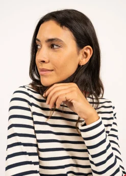 Saint James Sailor Striped Shirts*Vaujany striped sailor shirt Ecru/marine