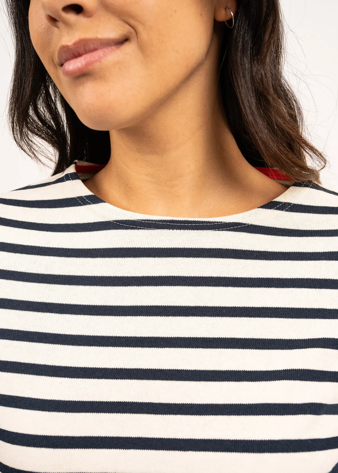 Saint James Sailor Striped Shirts*Vaujany striped sailor shirt Ecru/marine
