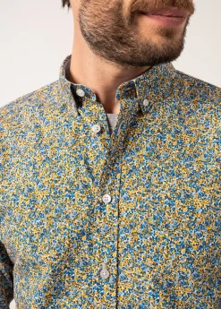 Saint James Shirts*Veli Floral Patterned Shirt Ambre/gitane