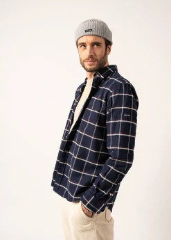 Saint James Shirts*Vicente Checked Shirt Navy/prune