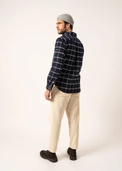 Saint James Shirts*Vicente Checked Shirt Navy/prune