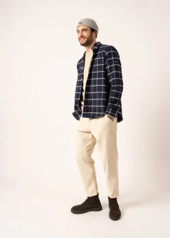 Saint James Shirts*Vicente Checked Shirt Navy/prune