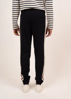 Saint James Trousers & Shorts*Viking wool pants with contrasting stripes Navy/ecume/tulipe