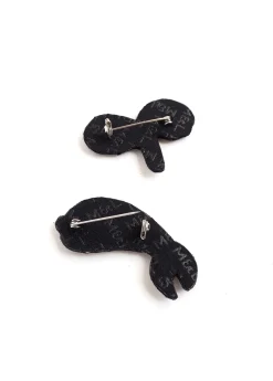 Saint James Brooches*Whale embroidered brooch Blanc/bleu