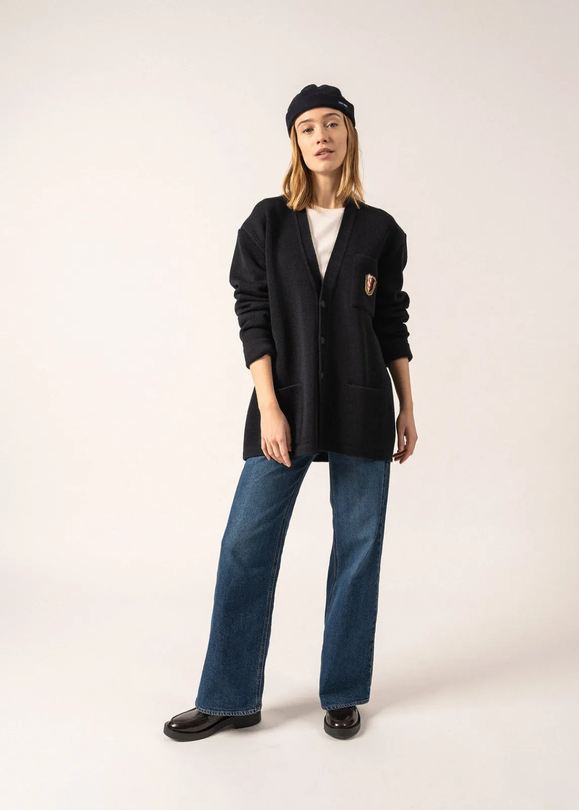 Saint James Jumpers & Cardigans*Yachting Réédit Wool Cardigan Navy