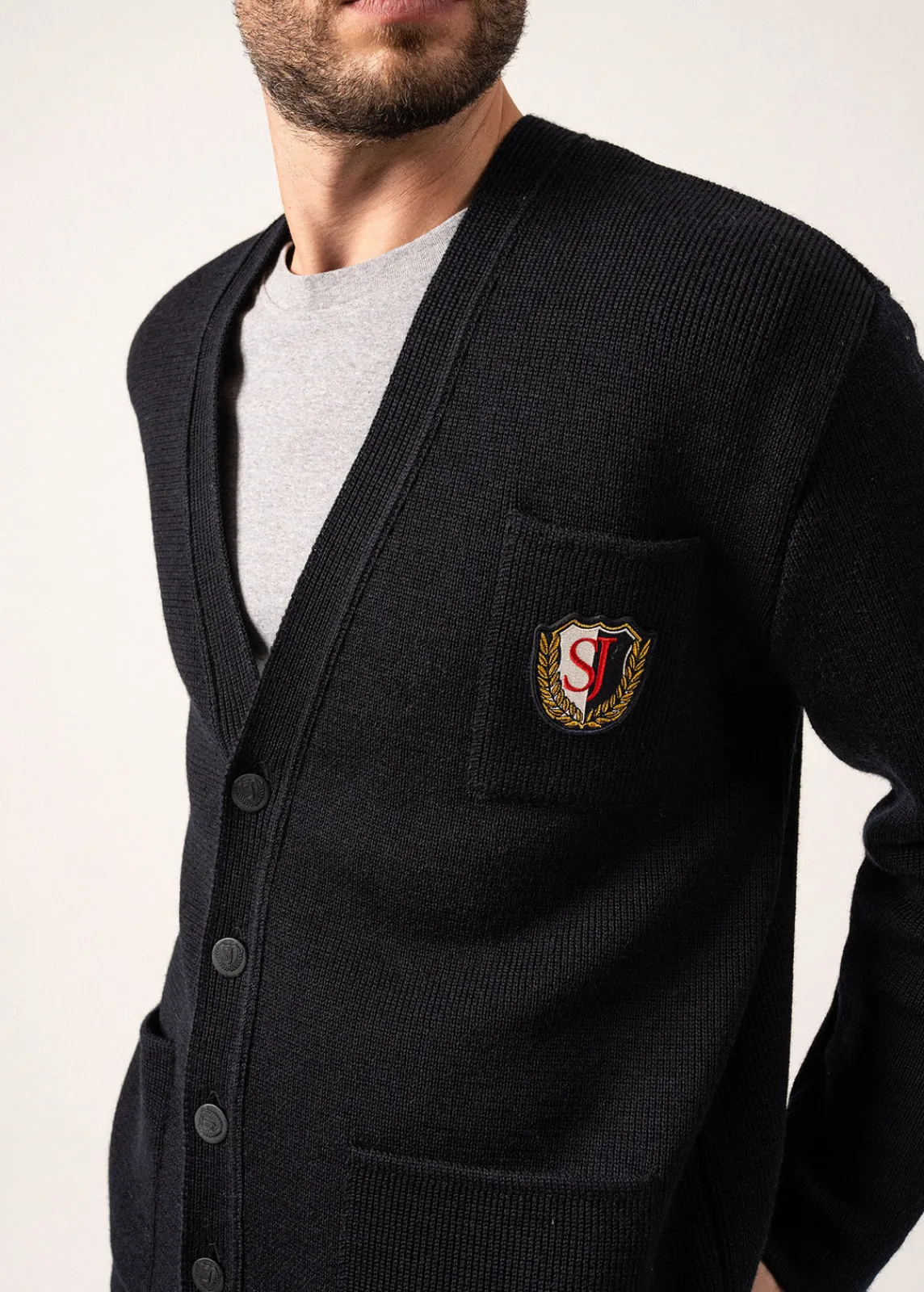 Saint James Jumpers & Cardigans*Yachting Réédit Wool Cardigan Navy